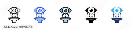 Eye Wash Icon Collection With Multiple Styles