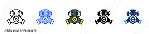 Gas Mask Icon Collection With Multiple Styles