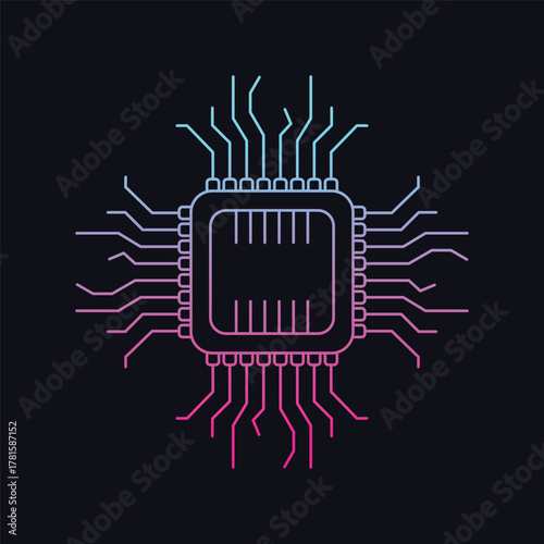 Computer processor chip design concept