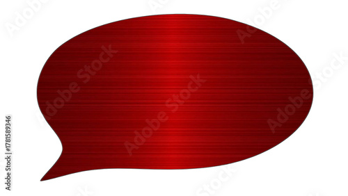 Red Metallic Speech Bubble PNG