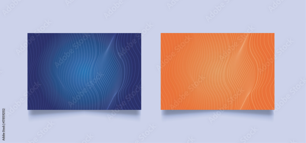 Fototapeta premium Vibrant Orange and dark Blue Abstract Wavy Background.
