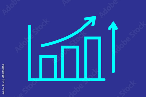The image shows a blue bar chart with three ascending bars and an upward arrow, symbolizing growth and progress. Free Download The image shows a blue bar chart with three ascending bars and an upward arrow, symbolizing growth and progress. - GFXLoad