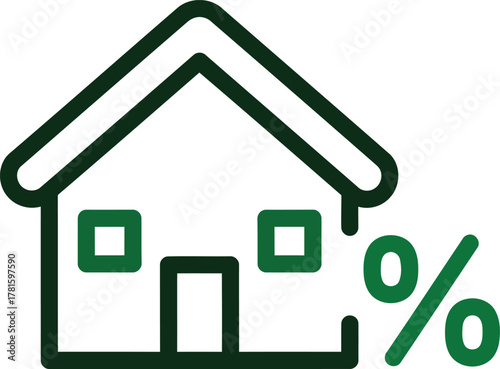 Mortgage interest rates shown with a home loan concept in green