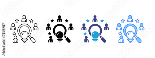 Discovery icon set multiple style collection