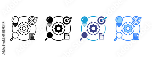 Lean  icon set multiple style collection