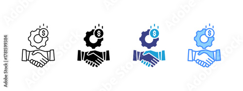 Partnership icon set multiple style collection