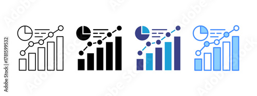 Statistics Collection icon set multiple style collection