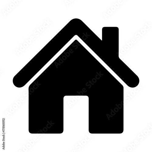 Black home icon, a symbol of house and property