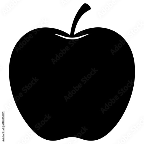 Silhouette of a ripe apple, healthy and delicious