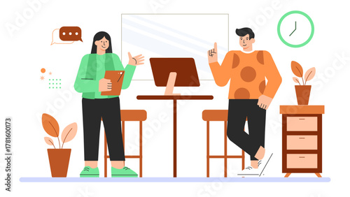 Flat Design Internship and Career Training Flat Vector Illustration