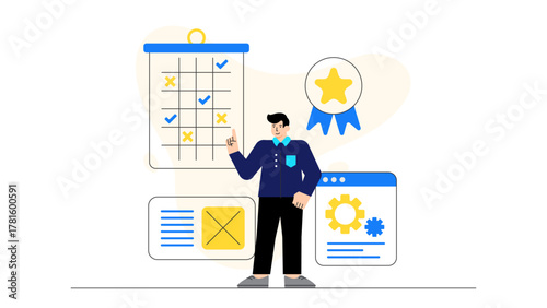 Employee Skills Development and Growth Concept Flat Vector Illustration