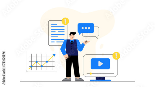 Flat Design Internship and Career Training Flat Vector Illustration