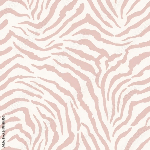 Elegant Zebra Stripe Pattern in Soft Pink and Beige.