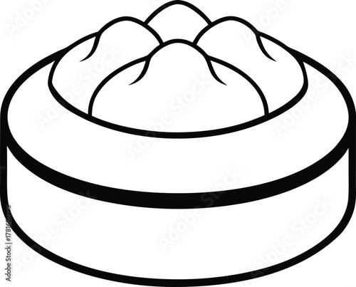 Chinese Dim Sum Line Art Transparent Background