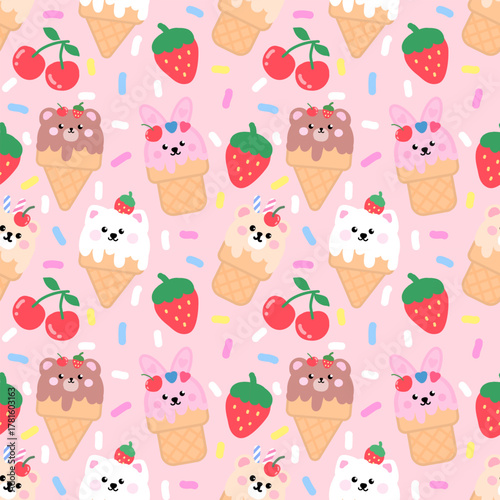 seamless pattern with ice cream
