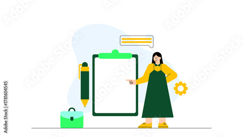 Business People Negotiating Sales Contract Flat Vector Illustration
