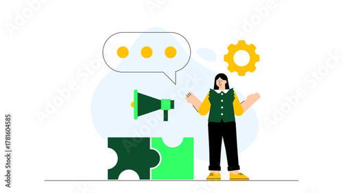 B2B Marketing and Partnership Concept Flat Vector Illustration