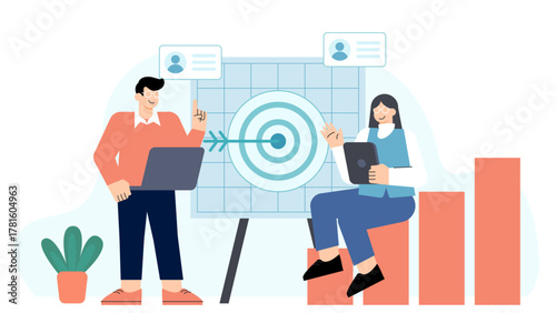 Customer Acquisition Strategy Flat Vector Illustration