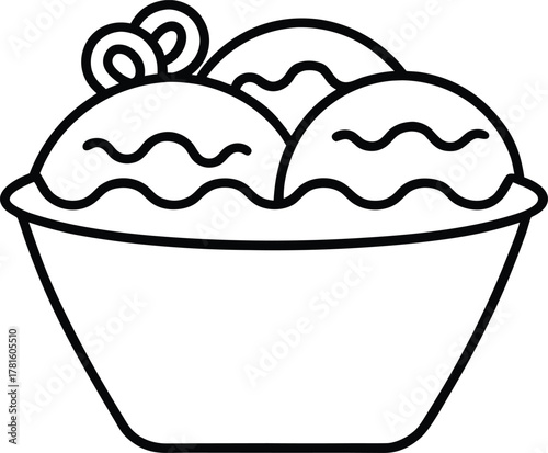 Korean Street Food Line Art Transparent Background