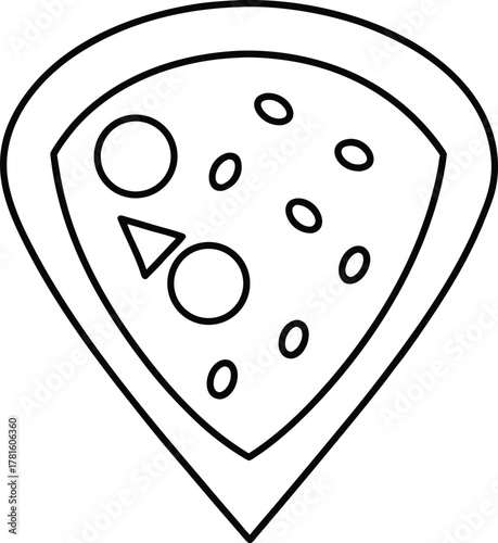 Pizza Toppings Line Art Transparent Background