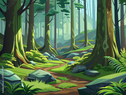 dense forest covered with moss