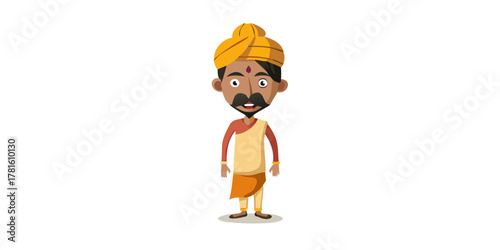 indian village men cartoon character.
