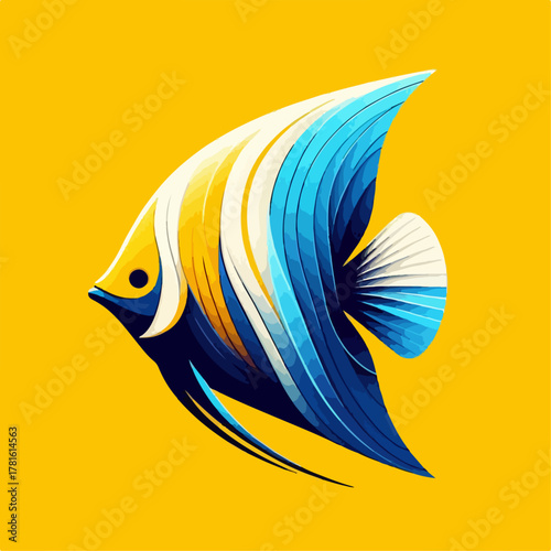 Regal Angelfish vector illustration