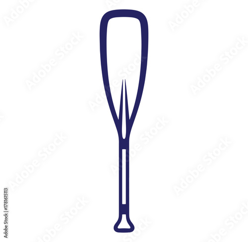 Simple blue outline paddle vector illustration suitable for watersports and outdoor recreation
