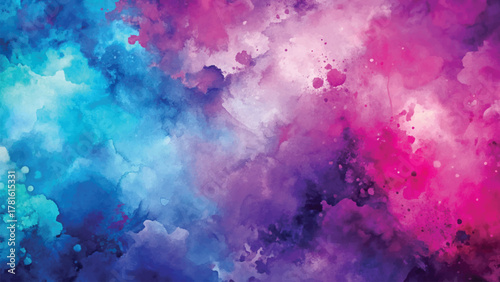 Vibrant Purple and Blue Watercolor Splash Background for Abstract Art and Modern Design
