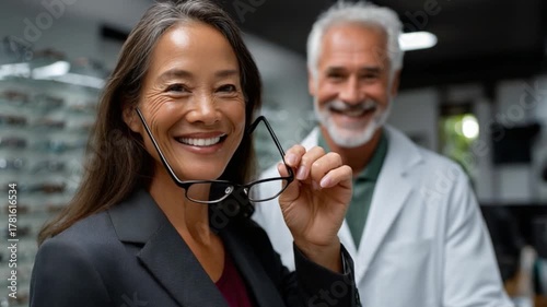 Healthcare professionals celebrating patient care success medical office portraits bright environment upbeat viewpoint