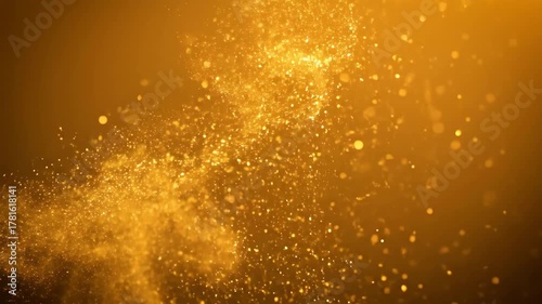 Rising Golden Dust Particles Creating a Subtle Abstract Swirl in a Warm Seamless Loop airy, organic, backdrop