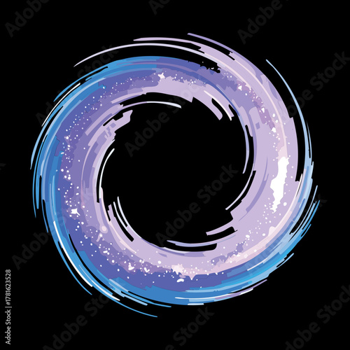 Dark Blue and Purple Swirling Spiral Graphic Design Element, Representing Power and Dynamic Motion