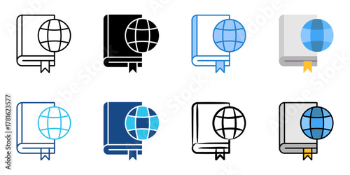 ebook icon set multiple style collection 

