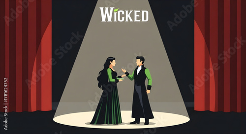 Wicked Musical Flat Vector Poster