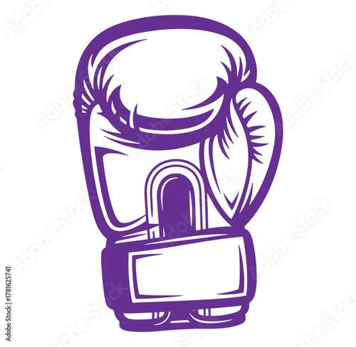 Purple boxing glove vector illustration perfect for sports and fitness related design projects