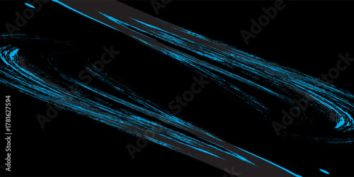 light blue black brush wrap car sticker pattern abstract banner sporty lines light blue black color combination grunge brush pattern, Eps 10.