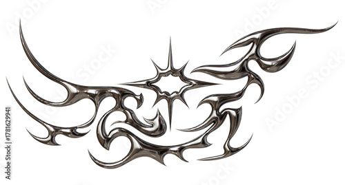 3d render of Cybersigilism ornamental gothic sigil patterns with neo tribal lines and cyber aesthetic