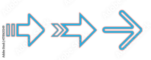 Long Outline Arrow Icons for Roadmap Timeline and UI Navigation Buttons PNG