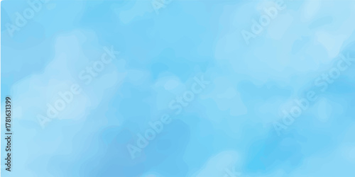 Clouds and sky watercolor vector hand drawn vector illustration. Abstract blue winter watercolor background. Sky pattern with snow. Light blue watercolour paper texture background.	