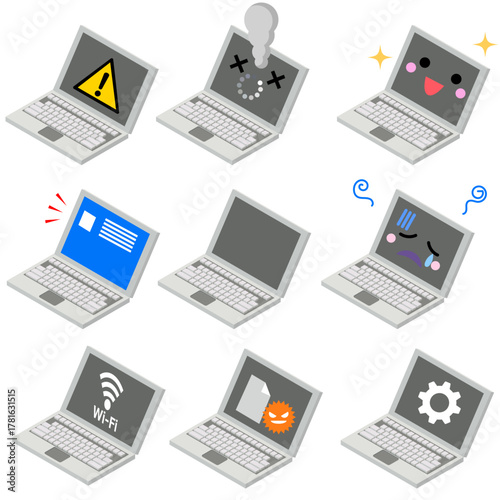 ノートパソコンの状態セット