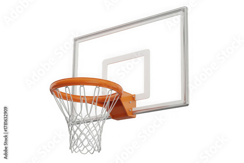  3d basketball hoop isolated on transparent background