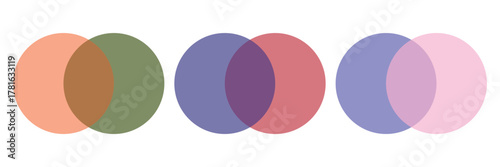 Venn Diagram Illustration For Scrapbook, Flyers, Posters, Web, Greeting Cards, Science, Data Information. Abstract flat background for business card and flyer template, vector illustration