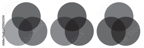 Venn Diagram Illustration For Scrapbook, Flyers, Posters, Web, Greeting Cards, Science, Data Information. Abstract flat background for business card and flyer template, vector illustration