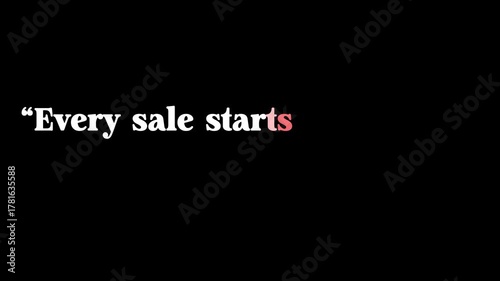 Every sale starts with trust quote in white text on a black background with trust in red gradient