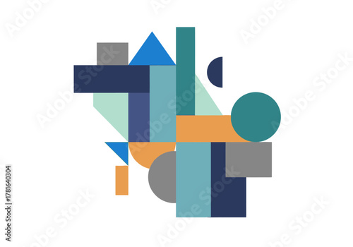 Geometric Shapes Composition Abstract Art Colorful Design Modern Creative.