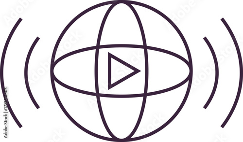 Line Live Streaming Icon Element