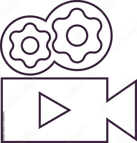 Line Live Streaming Icon Element