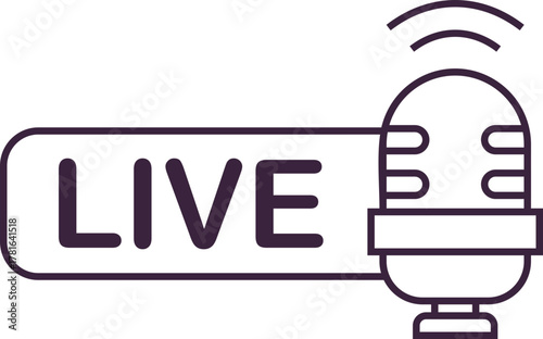 Line Live Streaming Icon Element