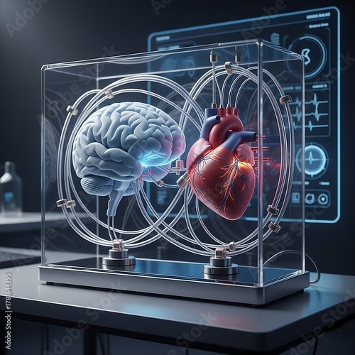 Neural and Cardiovascular Connection Concept