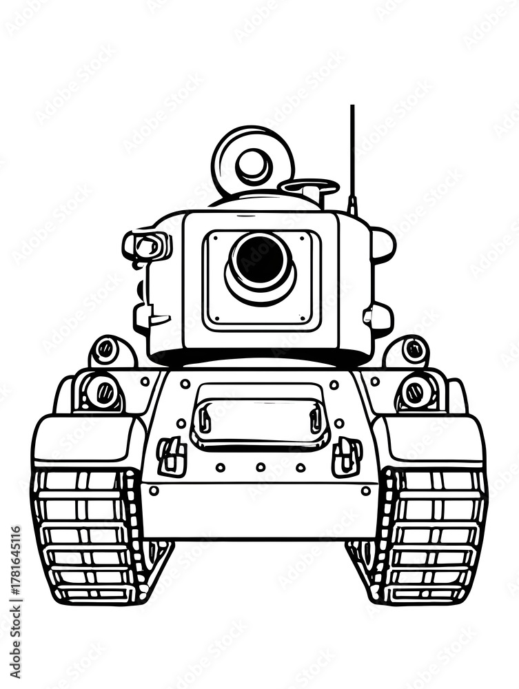 Obraz premium War tanks coloring page